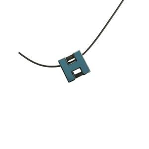 Hermès Pop H Pendant Necklace – Blue Enamel & Palladium
